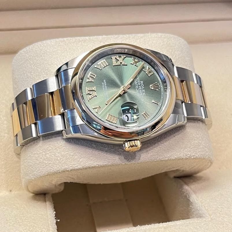Rolex | Datejust | 126203 | Steel | 36 mm | Gold/Steel | Green | Automatic