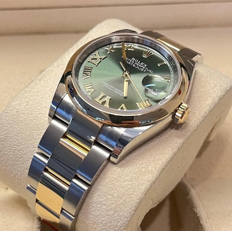 Rolex | Datejust | 126203 | Steel | 36 mm | Gold/Steel | Green | Automatic