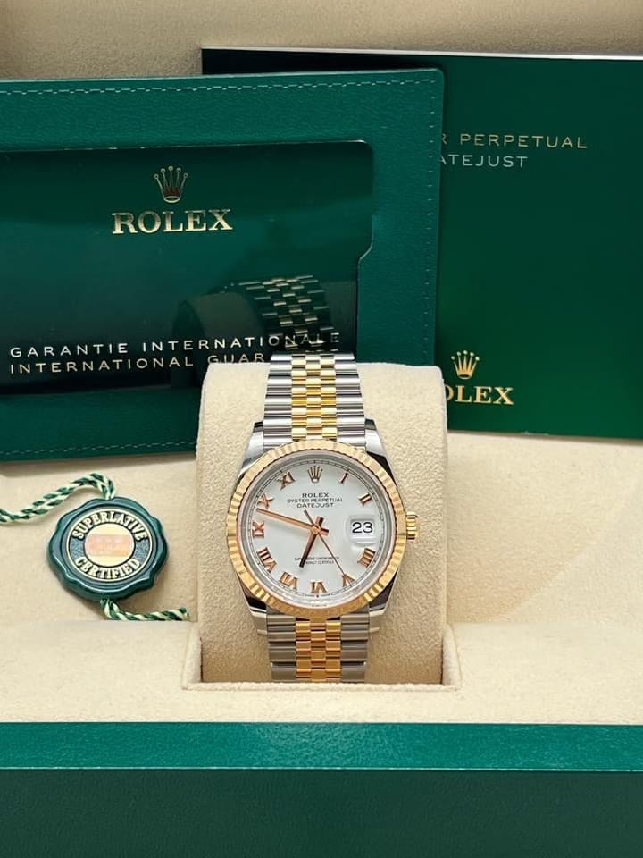 Rolex | Datejust | Rolex 126233 Datejust 36mm  White Roman Dial Jubilee band | Gold/Steel | 36mm mm | Gold/Steel | White | Automatic