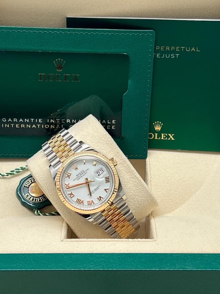 Rolex | Datejust | Rolex 126233 Datejust 36mm White Roman Dial Jubilee band | Gold/Steel | 36mm mm | Gold/Steel | White | Automatic