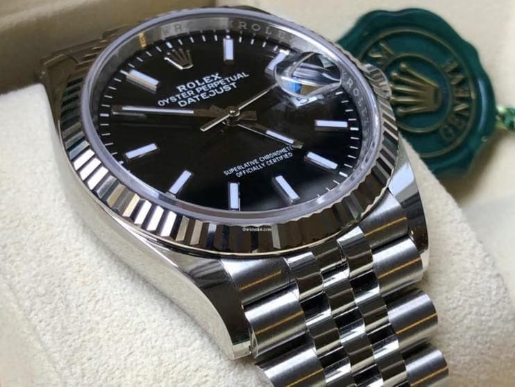 Rolex | Datejust | 126234-0015 | White gold | 36 mm | Steel | Black | Automatic