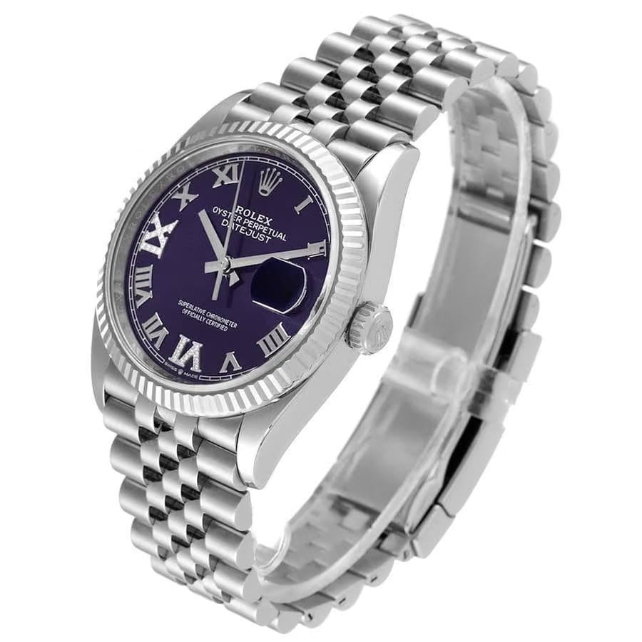 Rolex | Datejust | 126234-0021 | Steel | 36 mm | Steel | Purple | Automatic
