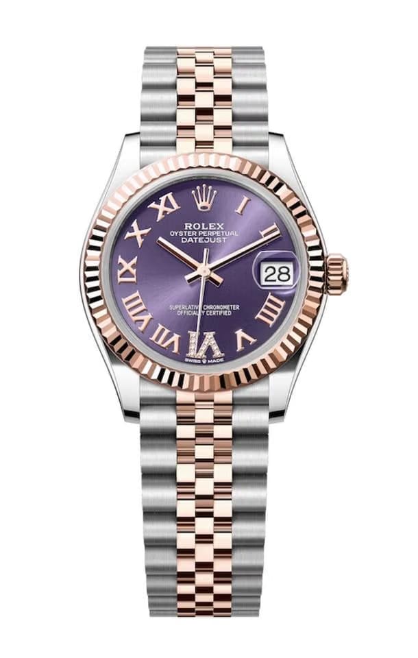 Rolex | Datejust | 278271 | Steel | 31 Mm | Rose Gold | Purple | Automatic