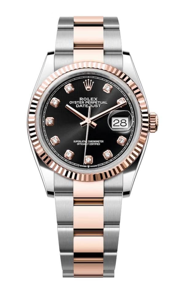 Rolex | Datejust | 126231 | Steel | 36 Mm | Rose Gold | Black | Automatic