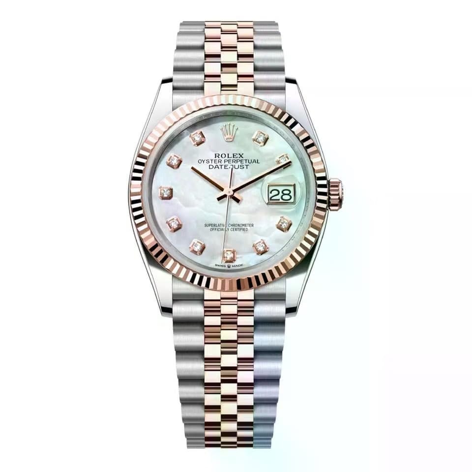 Rolex | Datejust | 126231-0021 | 36 mm | Gold/Steel | Mother of pearl | Automatic