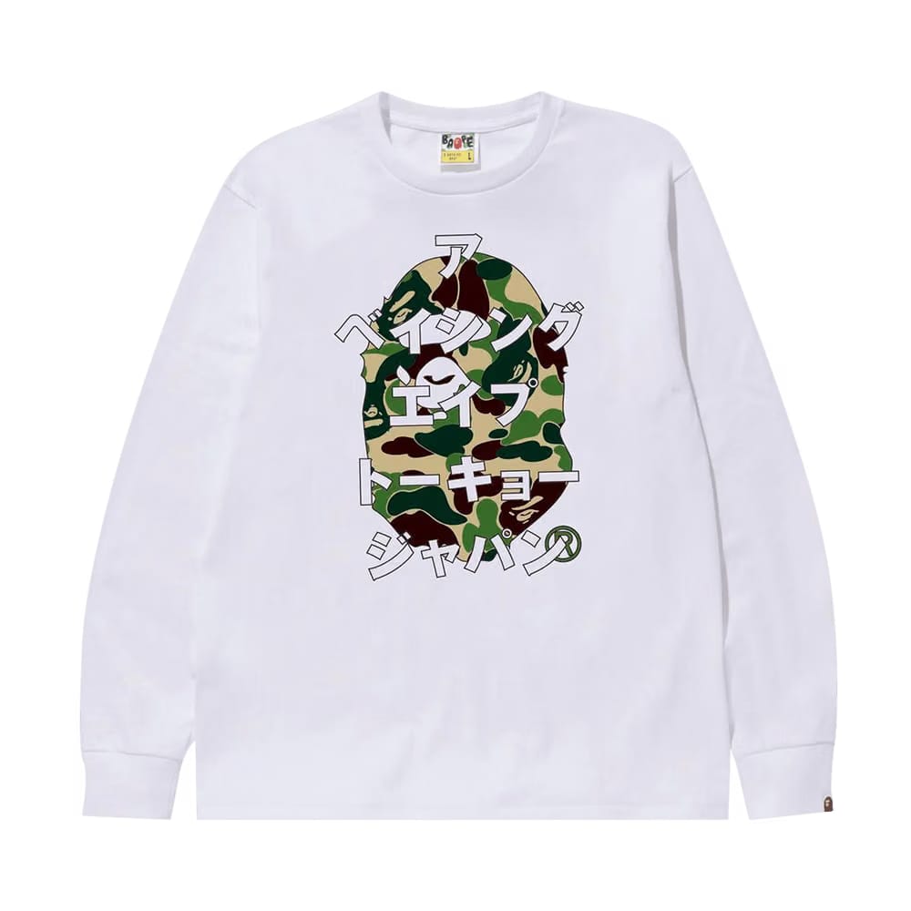 BAPE ABC Camo Japanese Letters T-Shirt - White