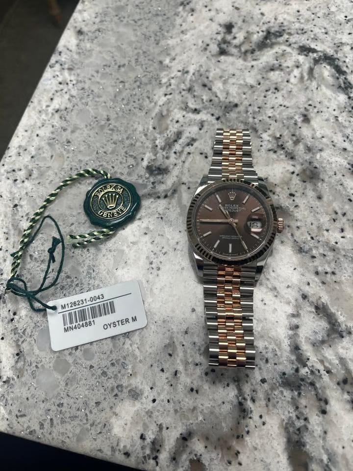 Rolex | Datejust | 126231 | Rose gold | 36 x 44 mm | Rose gold | Brown | Automatic