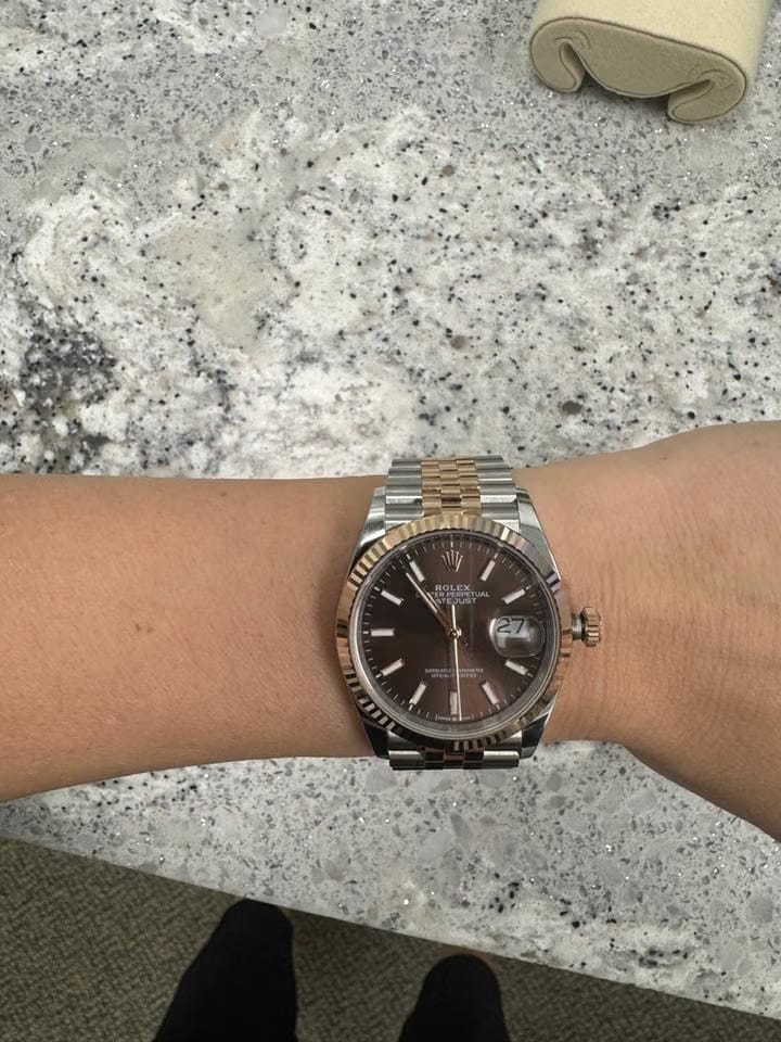 Rolex | Datejust | 126231 | Rose gold | 36 x 44 mm | Rose gold | Brown | Automatic