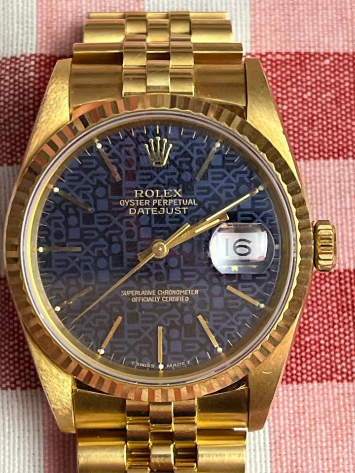 Rolex | Datejust | 16238 | Yellow gold | 36 mm | Yellow gold | Purple | Automatic