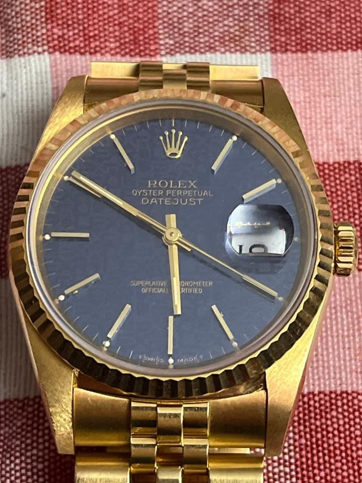 Rolex | Datejust | 16238 | Yellow gold | 36 mm | Yellow gold | Purple | Automatic
