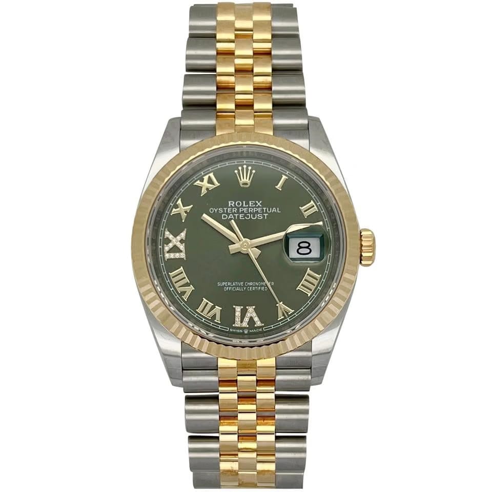 Rolex | Datejust | 126233-0025 | Gold/Steel | 36 mm | Green | Automatic