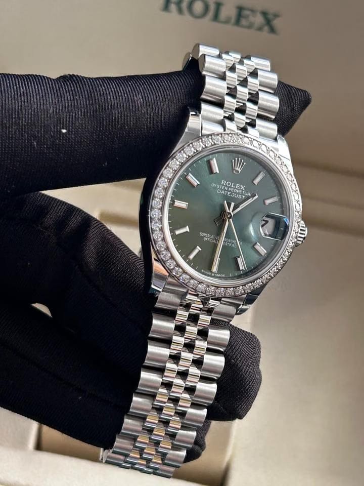 Rolex | Datejust | 278384RBR GREEN INDEX JUB | Steel | 31 x 37 mm | Steel | Green | Automatic