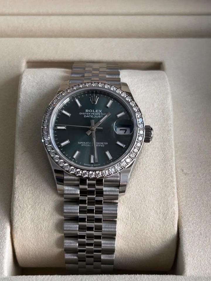 Rolex | Datejust | 278384RBR GREEN INDEX JUB | Steel | 31 x 37 mm | Steel | Green | Automatic
