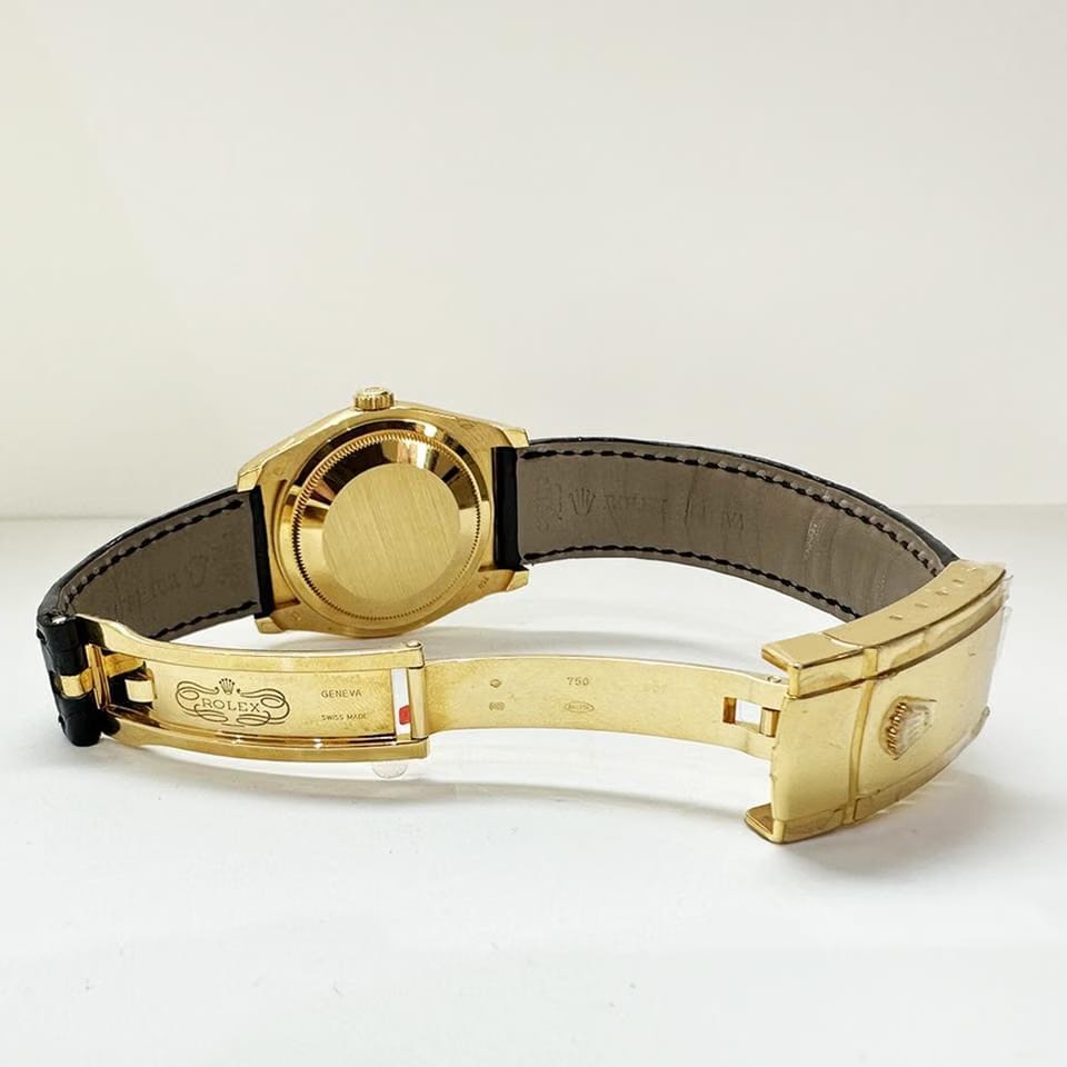 Rolex | Datejust | 116188 | Yellow gold | 36 mm | Crocodile skin | Silver | Automatic