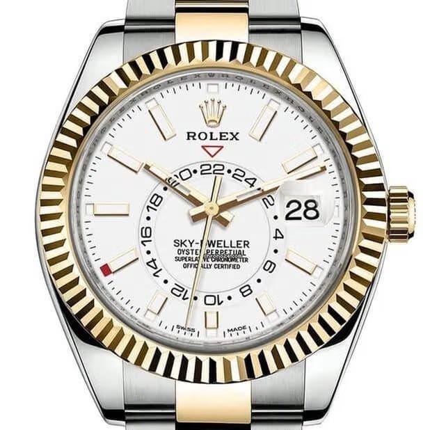 Rolex | Sky-Dweller | 326933 | Yellow gold | 42 mm | Gold/Steel | White | Automatic