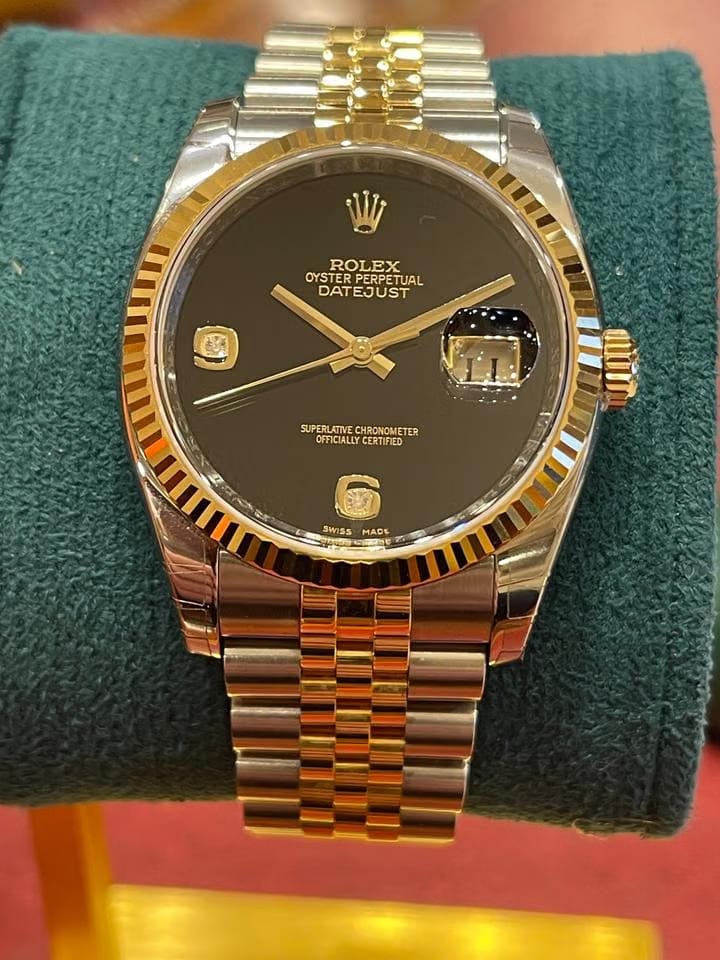Rolex | Datejust | 116233 | Gold/Steel | 36 mm | Gold/Steel | Black | Automatic