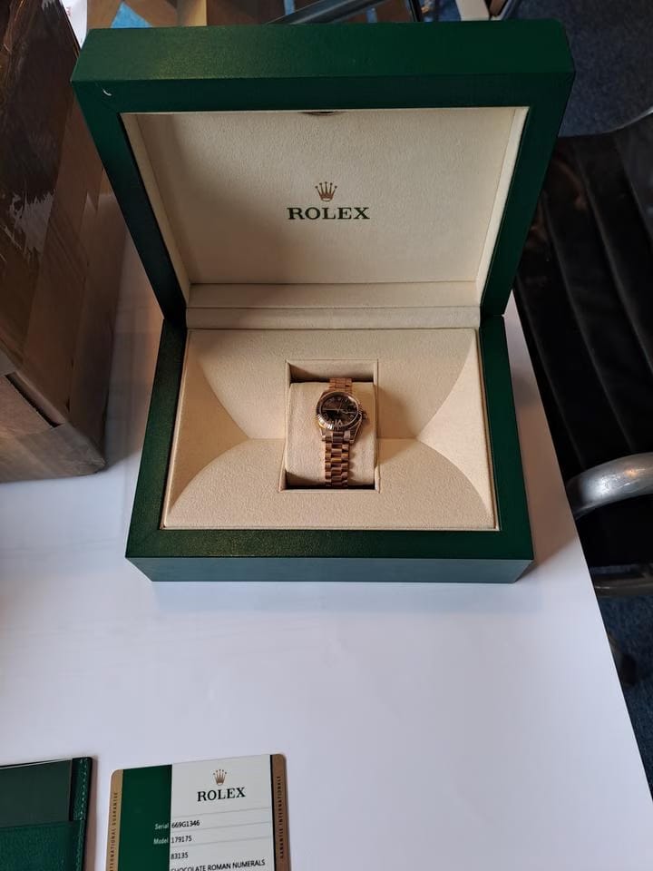 Rolex | Datejust | 179175 | Rose gold | 26 mm | Rose gold | Brown | Automatic
