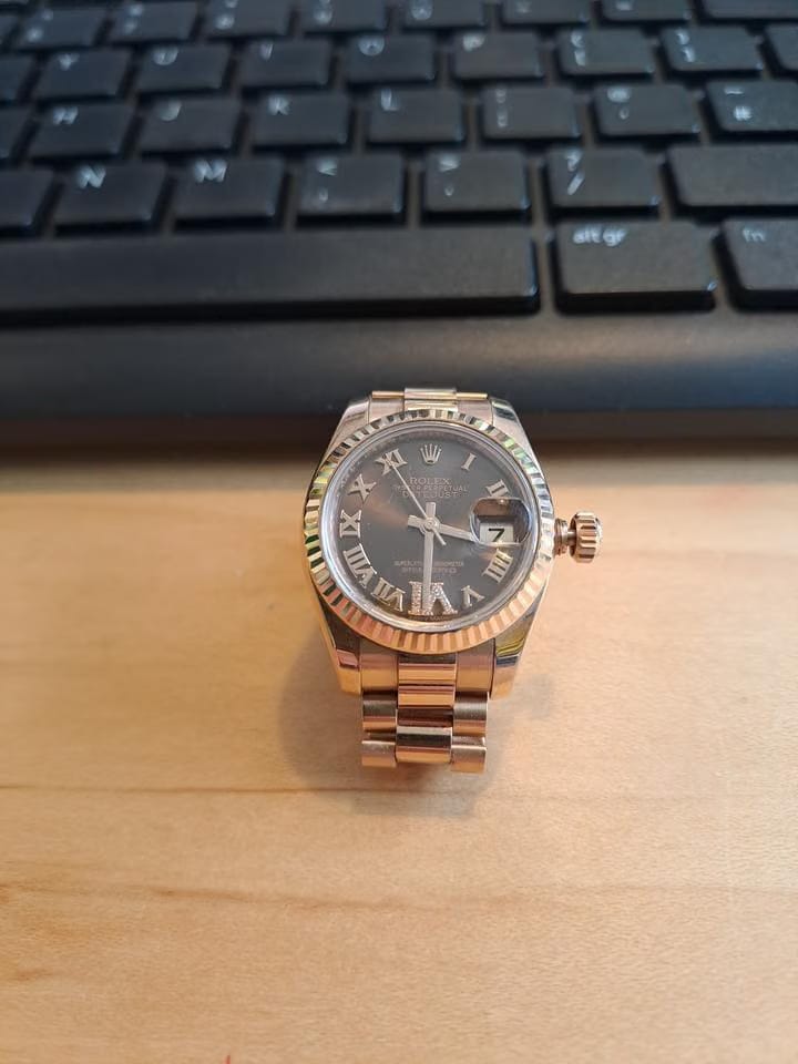 Rolex | Datejust | 179175 | Rose gold | 26 mm | Rose gold | Brown | Automatic