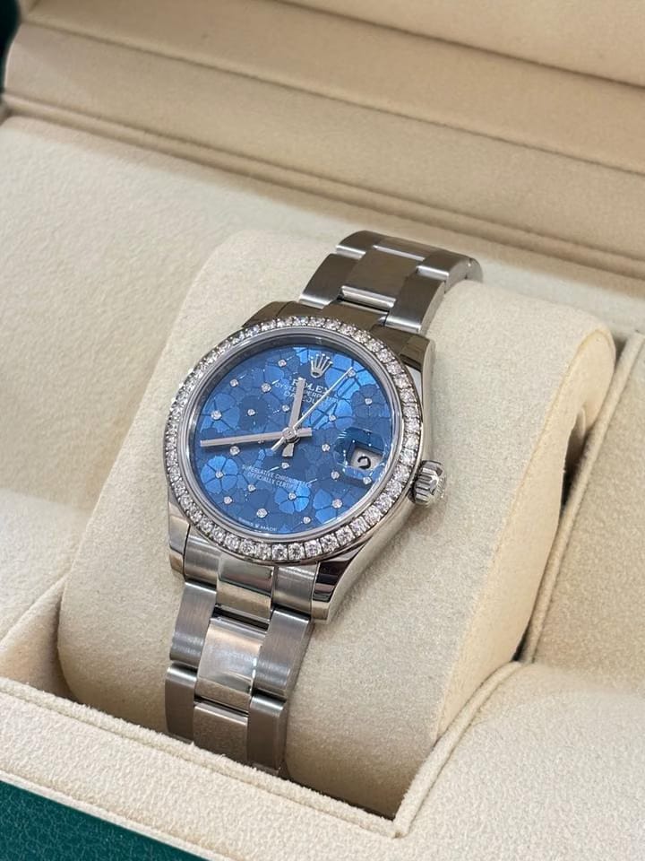 Rolex | Datejust | 278384RBR BLUE FLORAL OYS | Steel | 31 x 37 mm | Steel | Blue | Automatic