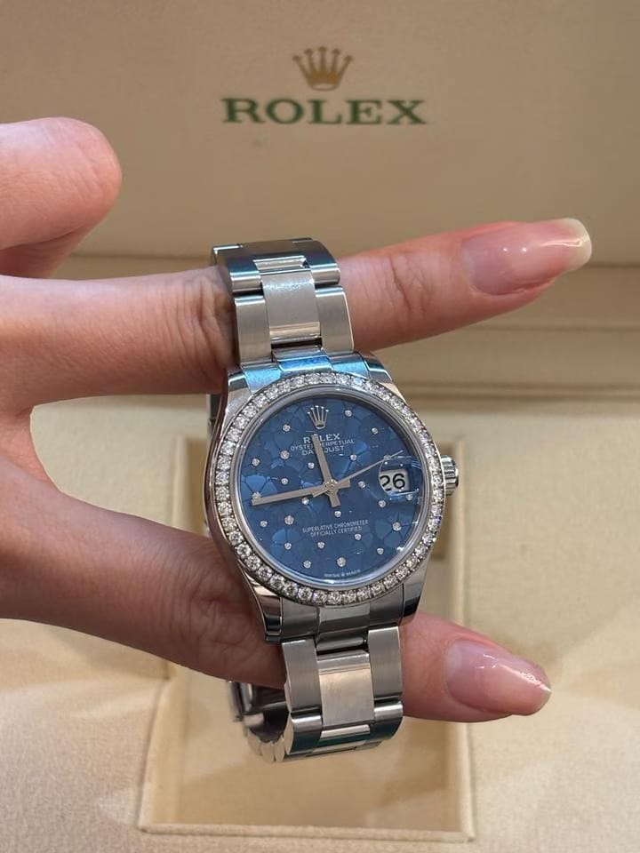 Rolex | Datejust | 278384RBR BLUE FLORAL OYS | Steel | 31 x 37 mm | Steel | Blue | Automatic