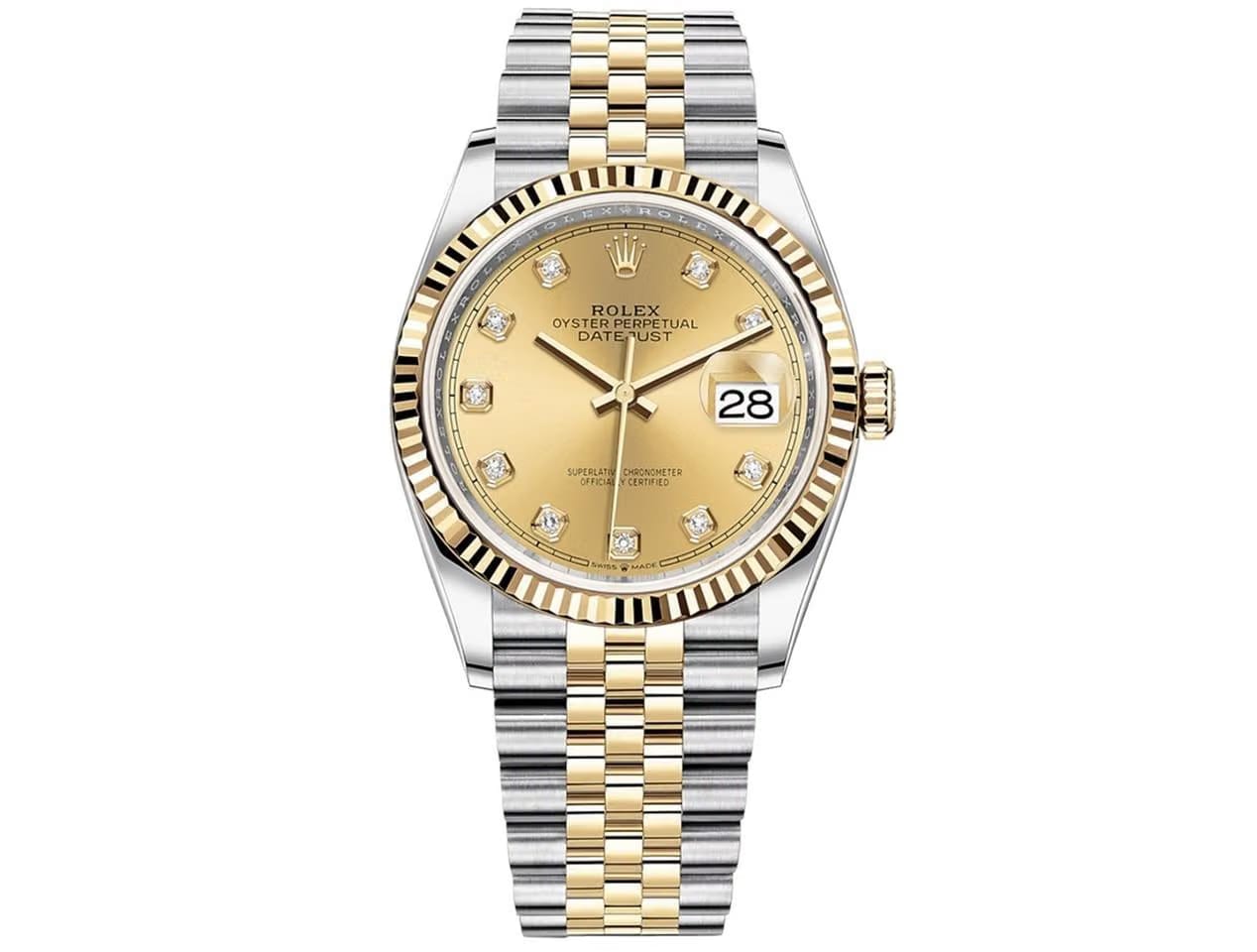 Rolex | Datejust | 126233 | Gold/Steel | 36 mm | Gold/Steel | Silver (solid) | Automatic