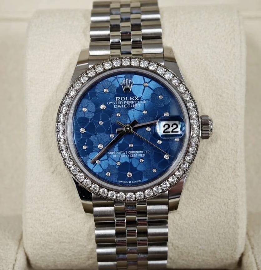 Rolex | Datejust | 278384RBR BLUE FLORAL JUB | Steel | 31 x 37 mm | Steel | Blue | Automatic