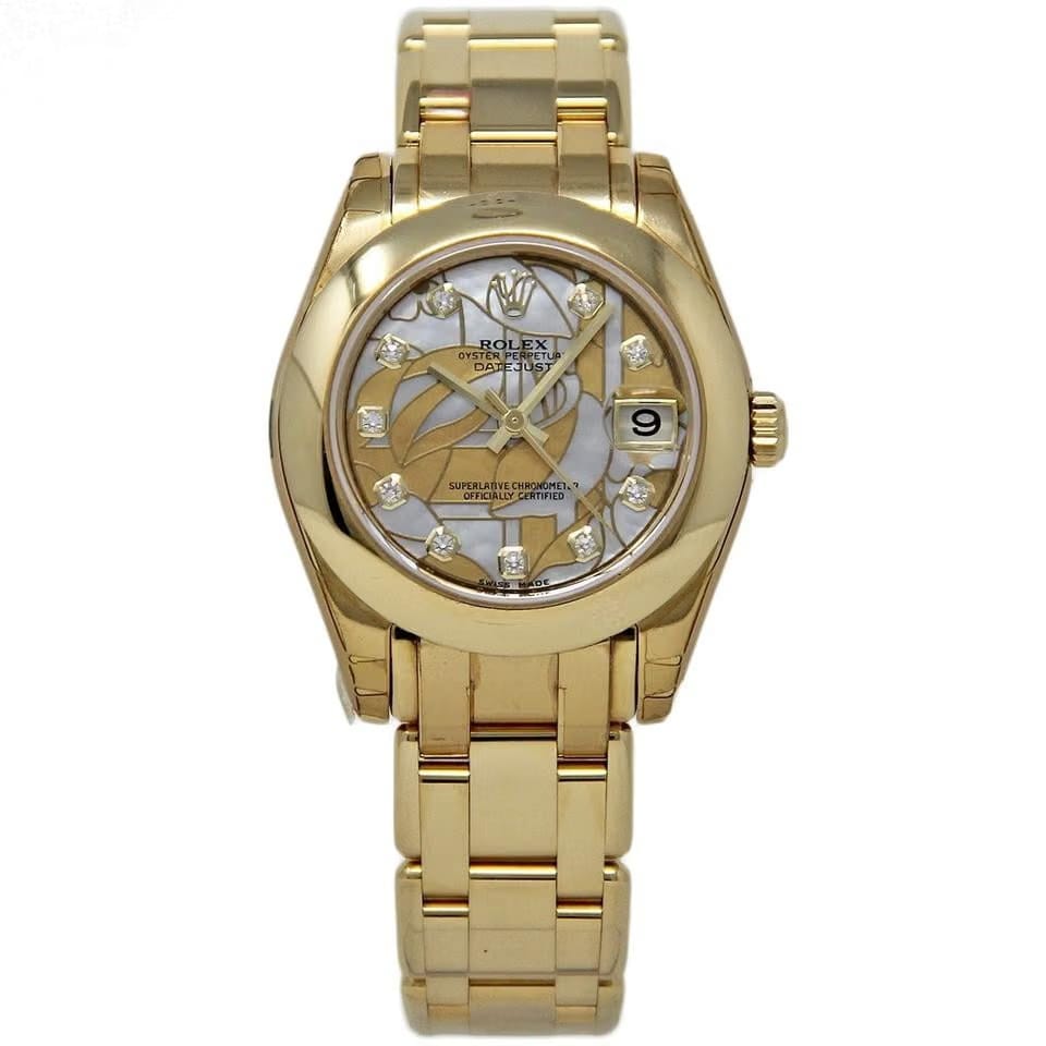 Rolex | Datejust | 81208 | Yellow gold | 34 mm | Yellow gold | Mother of pearl | Automatic