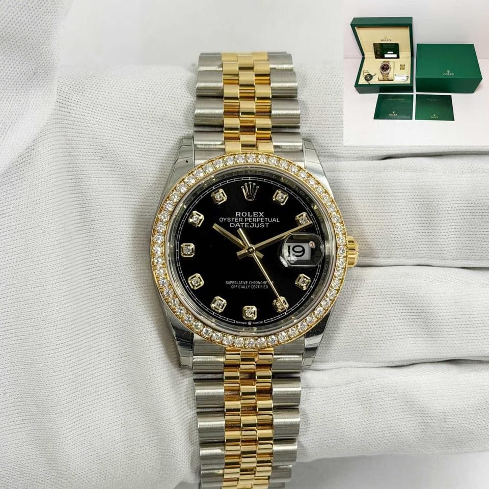 Rolex | Datejust | 126283RBR | Yellow gold | 36 mm | Black