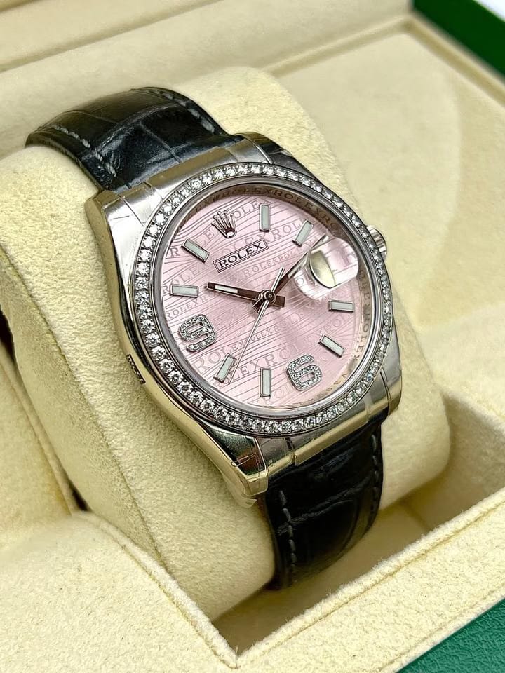 Rolex | Datejust | 116189-L | White gold | Leather | Pink | Automatic
