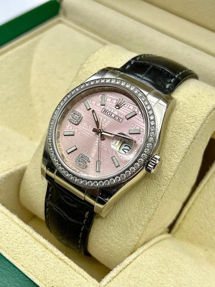 Rolex | Datejust | 116189-L | White gold | Leather | Pink | Automatic