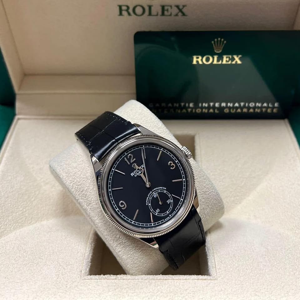 Rolex | 1908 | 52509-0002 | White gold | 39 mm | Leather | Black | Automatic