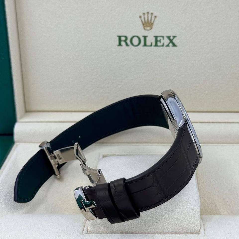 Rolex | 1908 | 52509-0002 | White gold | 39 mm | Leather | Black | Automatic