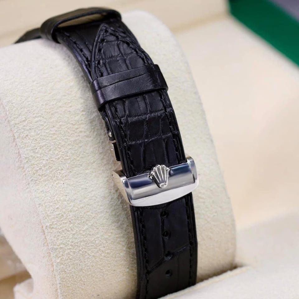 Rolex | 1908 | 52509-0002 | White gold | 39 mm | Leather | Black | Automatic