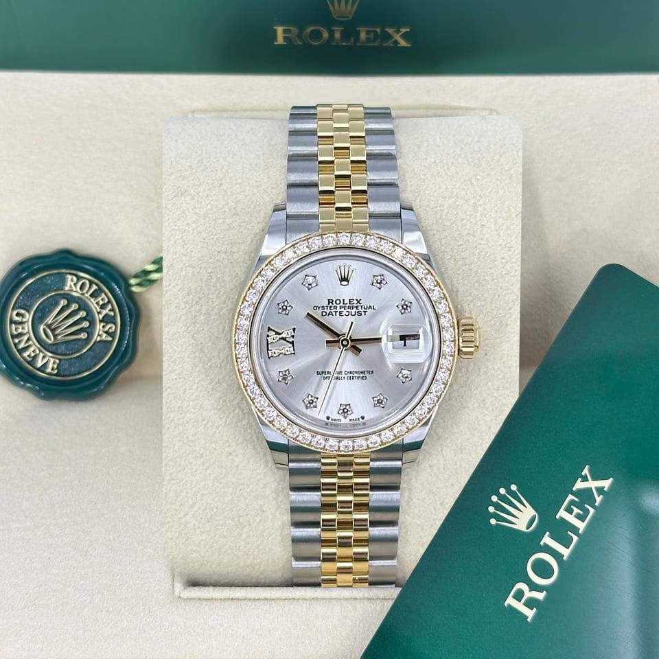 Rolex | Datejust | 279383RBR | Yellow gold | 28 mm | Gold/Steel | Silver | Automatic