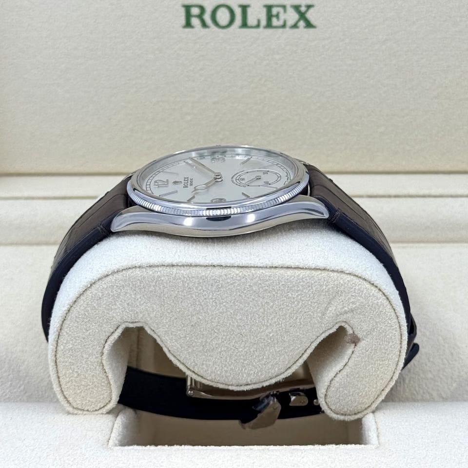 Rolex | 1908 | 52509-0006 | White gold | 39 mm | Leather | White | Manual winding