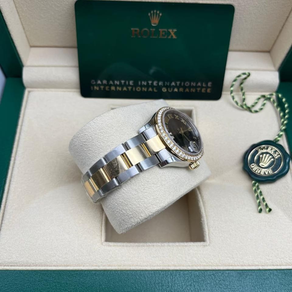 Rolex | Datejust | 278383RBR GREY ROMAN OYS | Yellow gold | 31 mm | Gold/Steel | Grey | Automatic
