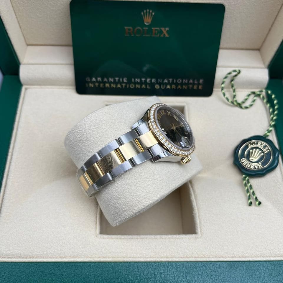 Rolex | Datejust | 278383RBR GREY ROMAN OYS | Yellow gold | 31 mm | Gold/Steel | Grey | Automatic