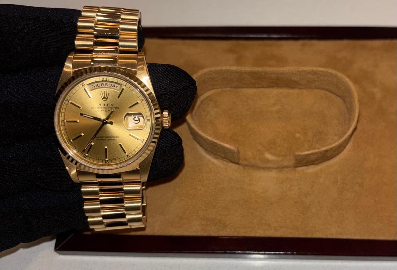 Rolex | Day-Date | 18238 | Yellow gold | 36 mm | Yellow gold | Champagne | Automatic