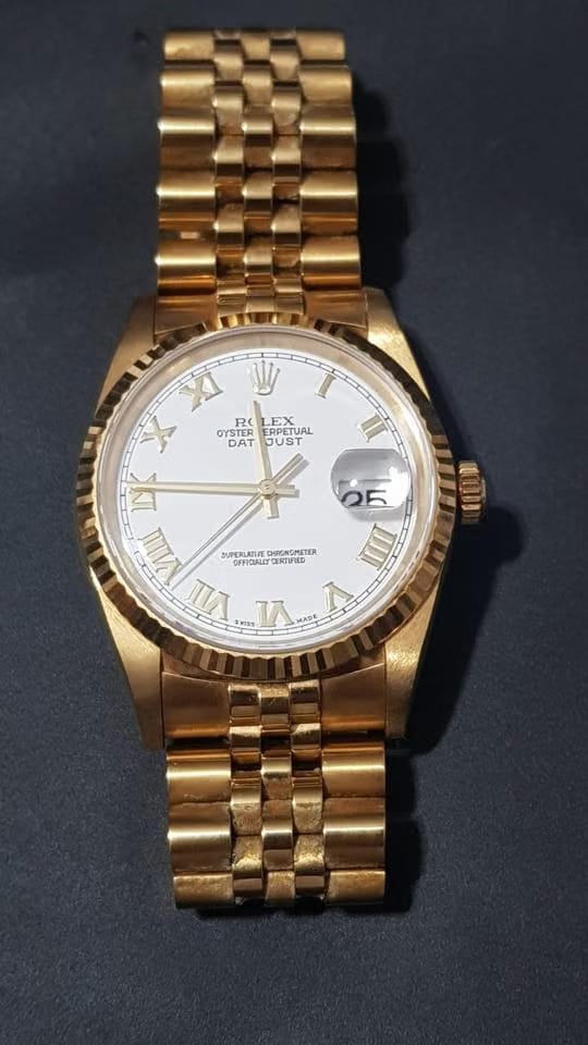 Rolex | Datejust | 16238 | Yellow gold | 36 mm | Yellow gold | White | Automatic