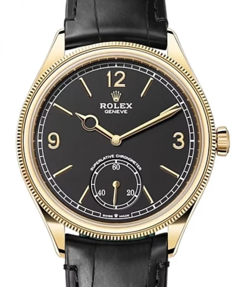 Rolex | 1908 | 52508 | Yellow gold | 39 x 40 mm | Leather | Black | Automatic