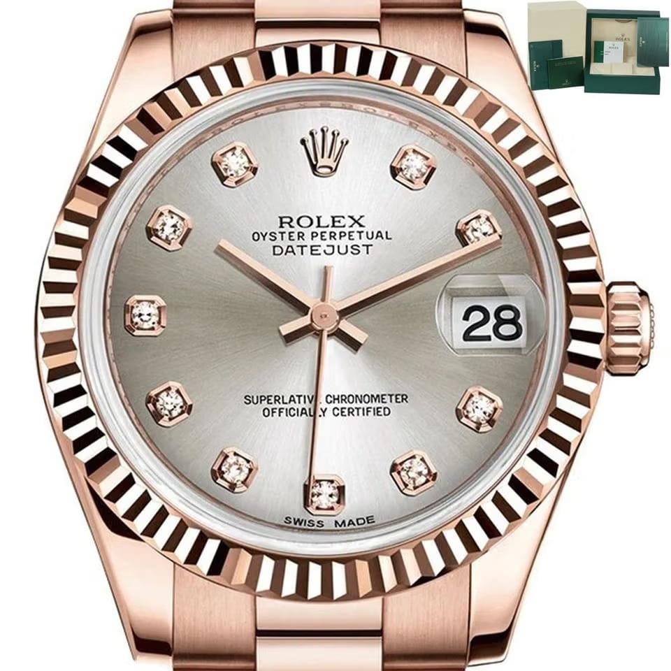 Rolex | Datejust | 178275 | Rose gold | 31 mm | Rose gold | Silver | Automatic