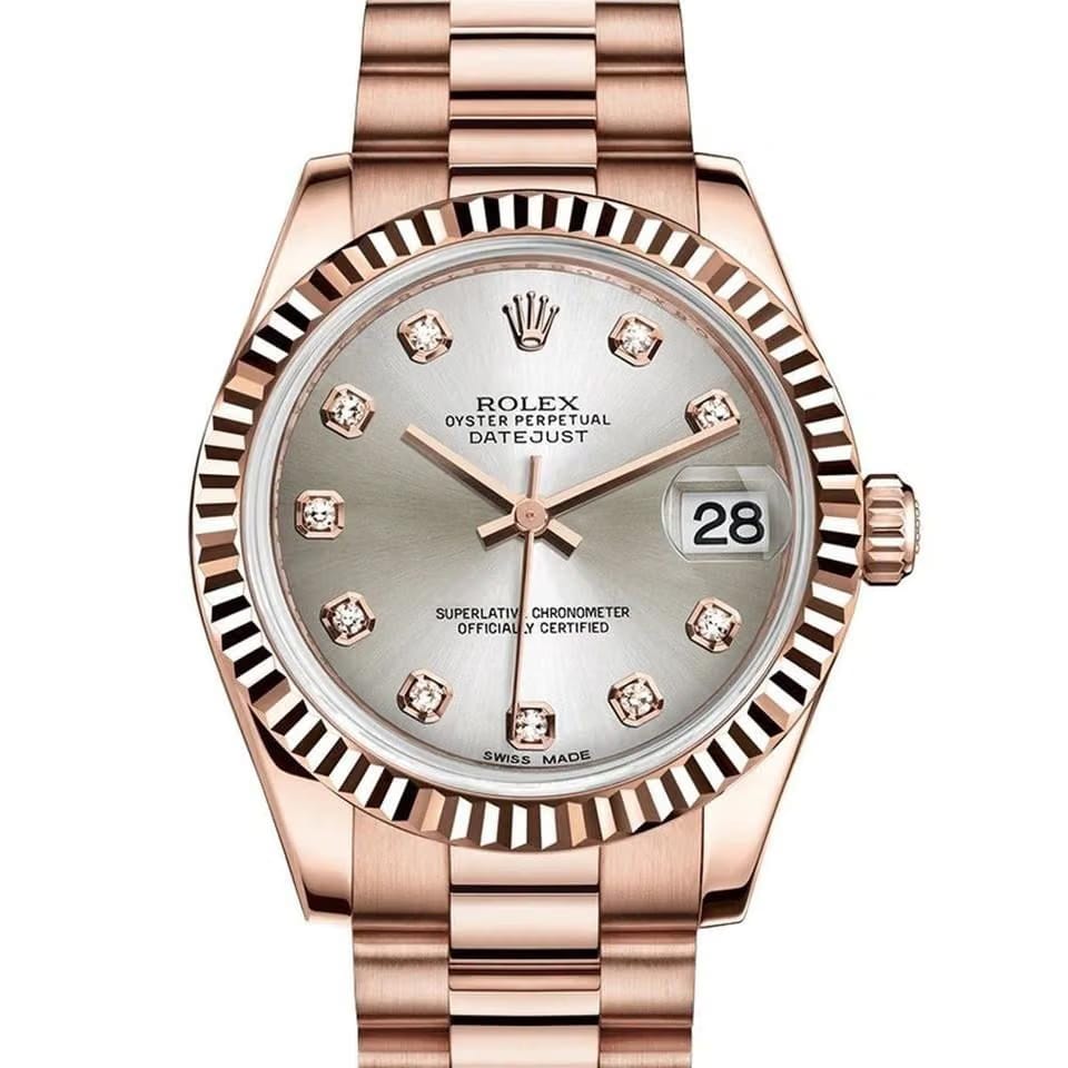 Rolex | Datejust | 178275 | Rose gold | 31 mm | Rose gold | Silver | Automatic