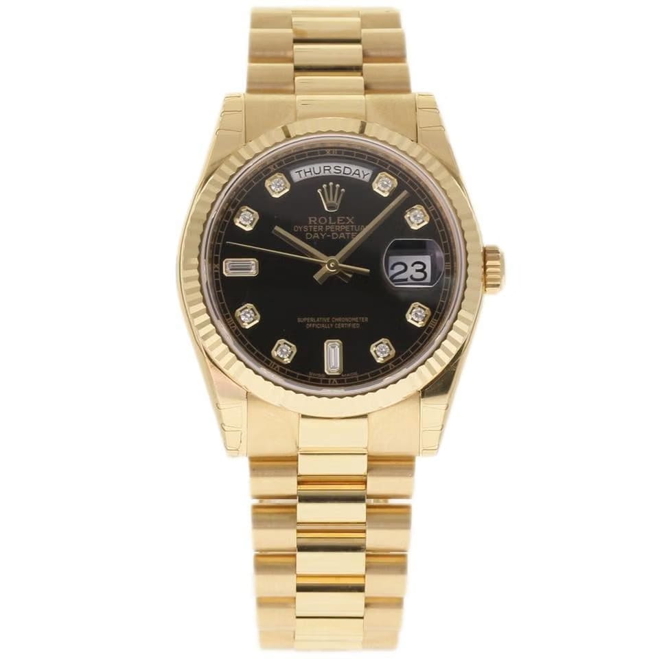 Rolex | Day-Date | 118238 | Yellow gold | 36 mm | Yellow gold | Black | Automatic