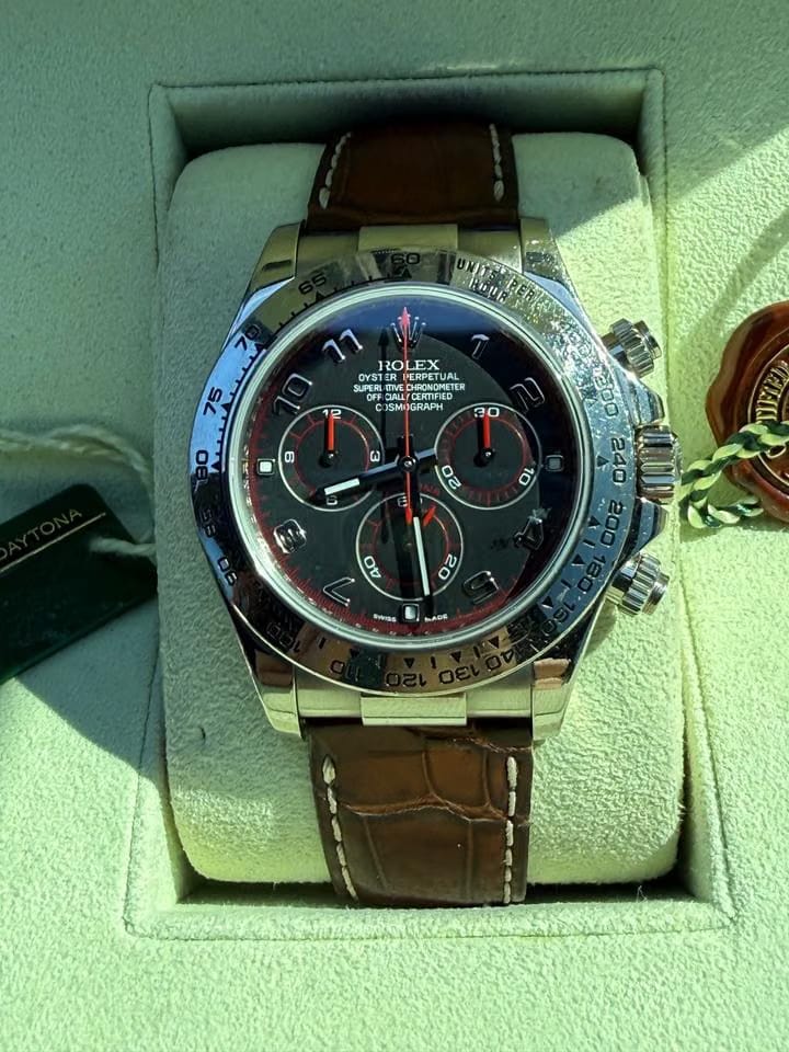 Rolex | Daytona | 116519 | White gold | 40 mm | Alligator skin | Black | Automatic