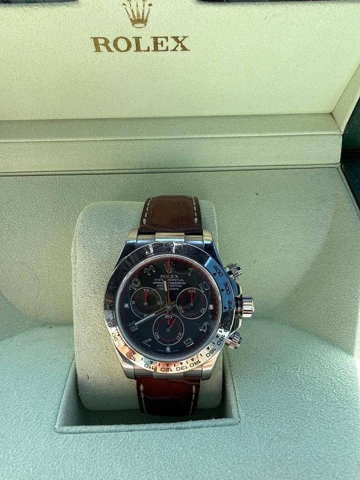 Rolex | Daytona | 116519 | White gold | 40 mm | Alligator skin | Black | Automatic