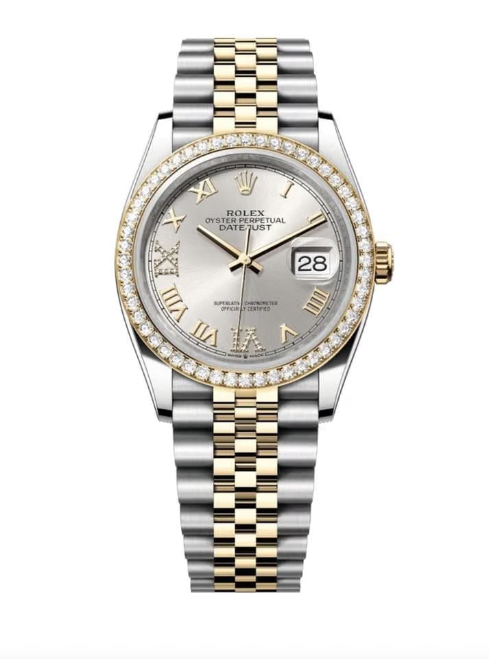 Rolex | Datejust | 126283RBR | Gold/Steel | 36 x 44 mm | Gold/Steel | Silver (solid) | Automatic