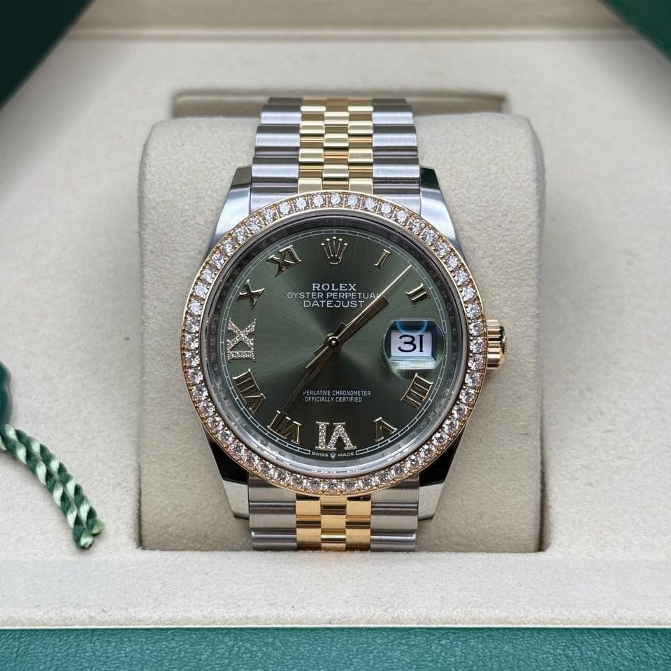 Rolex | Datejust | 126283RBR | Gold/Steel | 36 x 44 mm | Gold/Steel | Green | Automatic