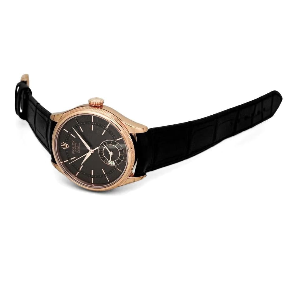 Rolex | Cellini | 50525 | Rose gold | 39 mm | Calf skin | Brown | Automatic