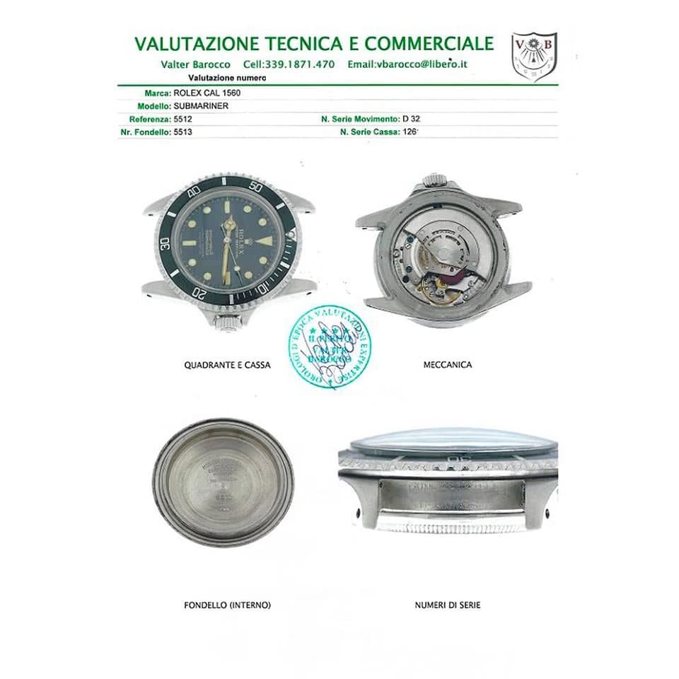 Rolex | Submariner | 5512 | Steel | 40 x 47 mm | Steel | Black | Automatic