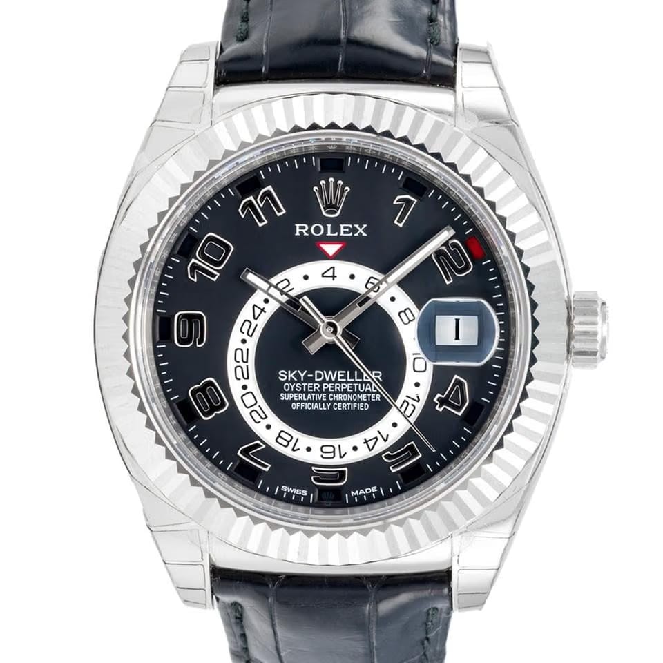 Rolex | Sky-Dweller | 326139 | White gold | 42 mm | Crocodile skin | Black | Automatic